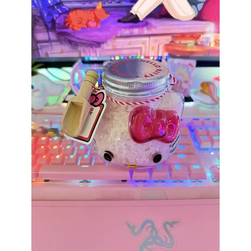 Hello Kitty Bath Salts Crystal Glass Jar Lid Lavender Clouds 2025 Sanrio READ